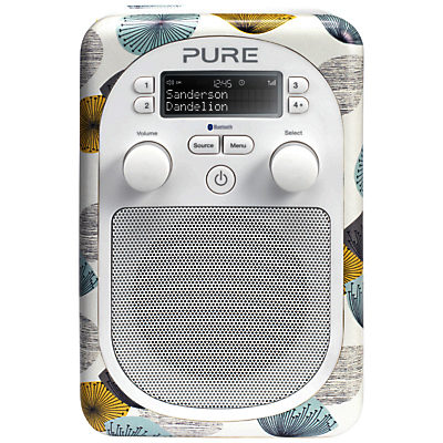 Pure Evoke D2 Mio DAB/FM Bluetooth Portable Digital Radio, Sanderson Print Dandelion